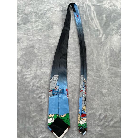 Looney Tunes Neck Tie Bugs Bunny Airplane USPS Stamp Collection Vintage 90's - Picture 8 of 14